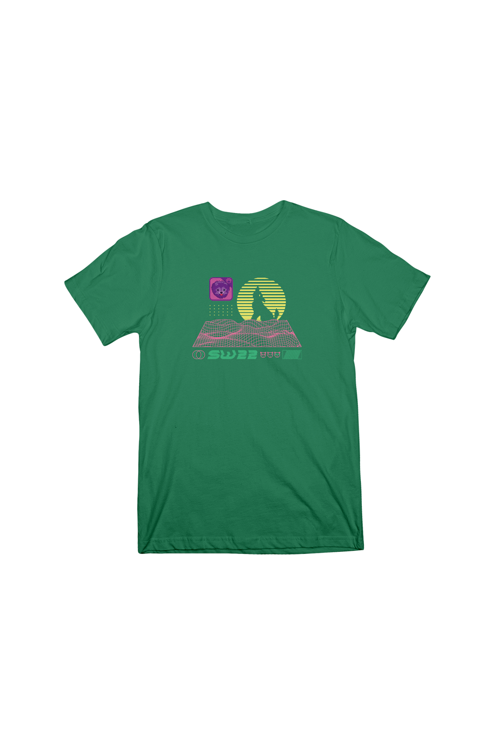 Synthwave Youth Green Shirt