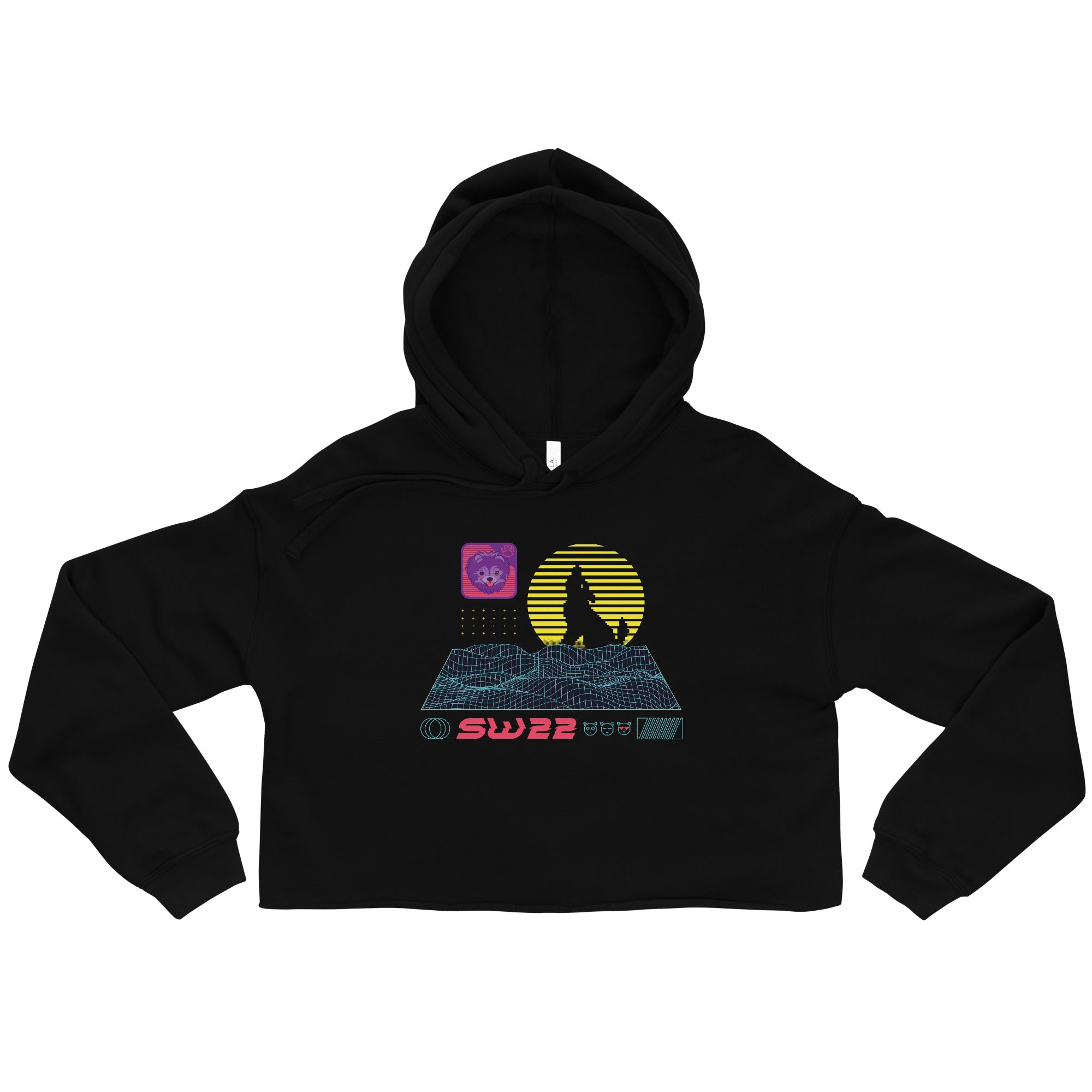 SssniperWolf: Synthwave Black Crop Hoodie – OG Wolfpack