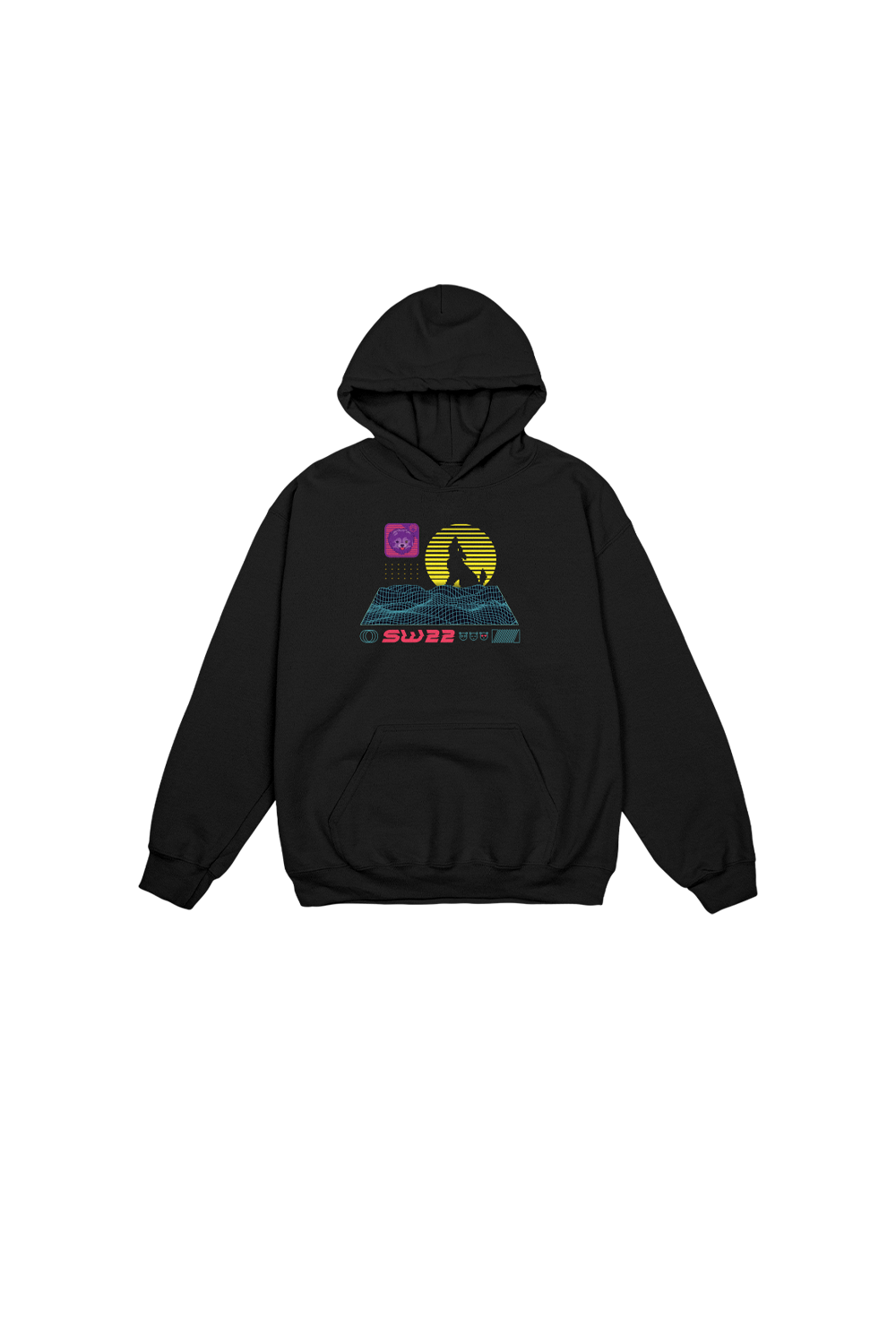 Synthwave Youth Black Hoodie