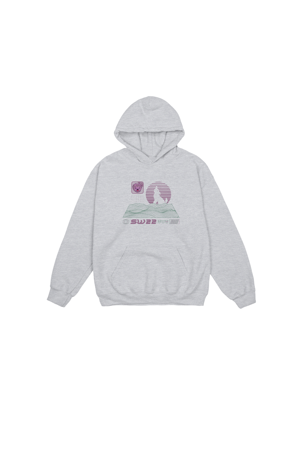 Synthwave Youth Grey Hoodie